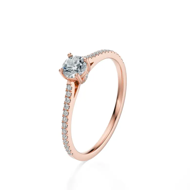 Pierścionek z różowego złota z diamentami AJPZ_093